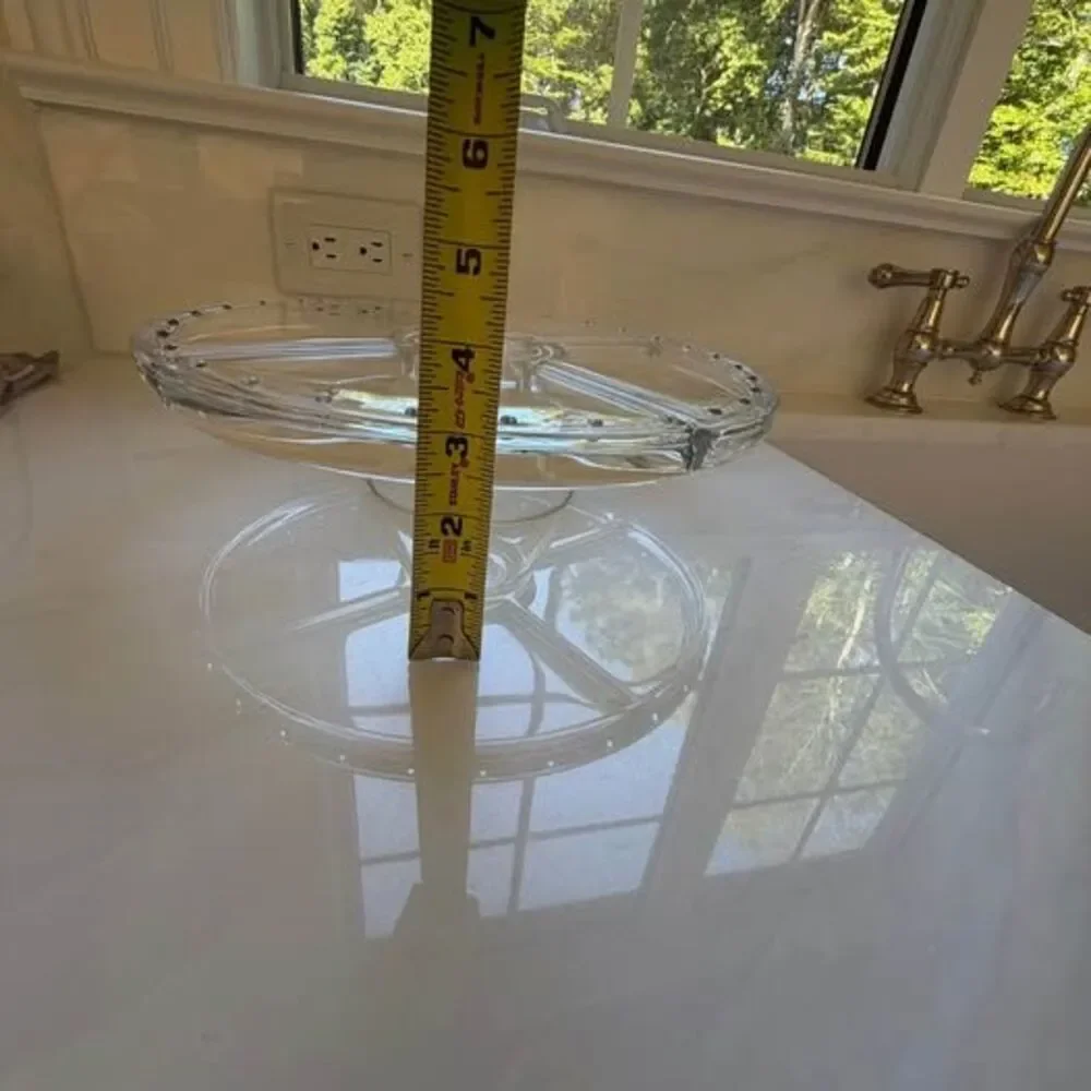 Vintage Luigi Bormioli Gallerie 4 in 1 Glass Cake Stand Lid Chip Dip tray bowl
